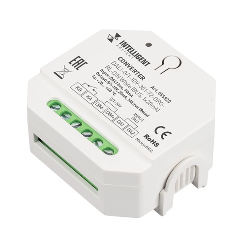 INTELLIGENT ARLIGHT Конвертер DALI-0/1-10V-301-72-DRO-RL-DIN White (BUS, 1x20mA) (IARL, IP20 Пластик, 5 лет)