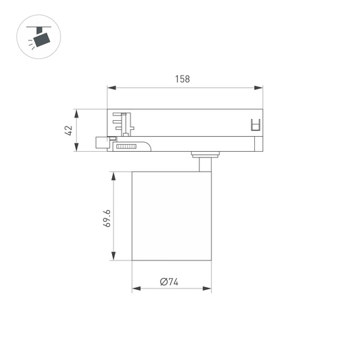 Светильник LGD-DYKE-4TR-R75-16W Day4000 (WH, 50 deg, 230V) (Arlight, IP20 Металл, 5 лет)