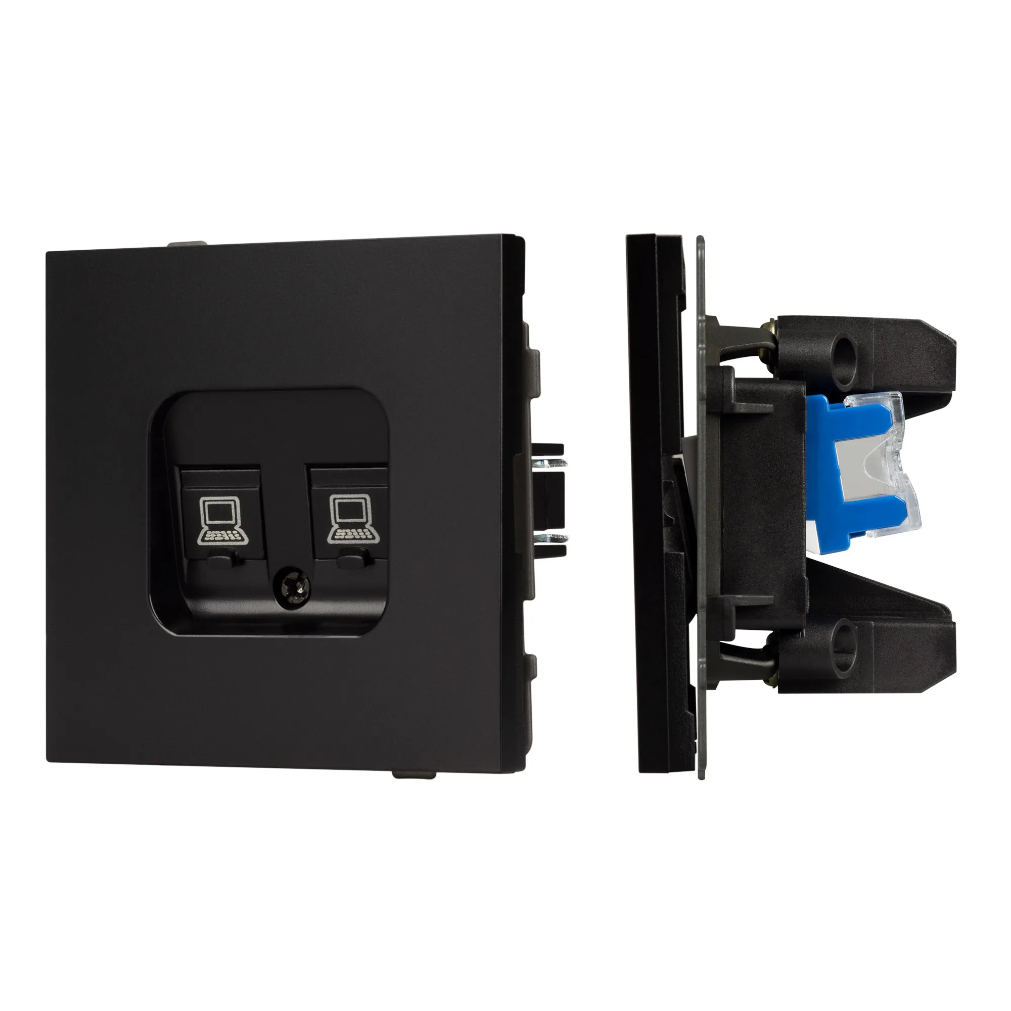 Механизм компьютерной розетки двойной SCT-TENDO-MPC2-PL-BK (RJ-45, CAT6) (Arlight, -) - изображение товара