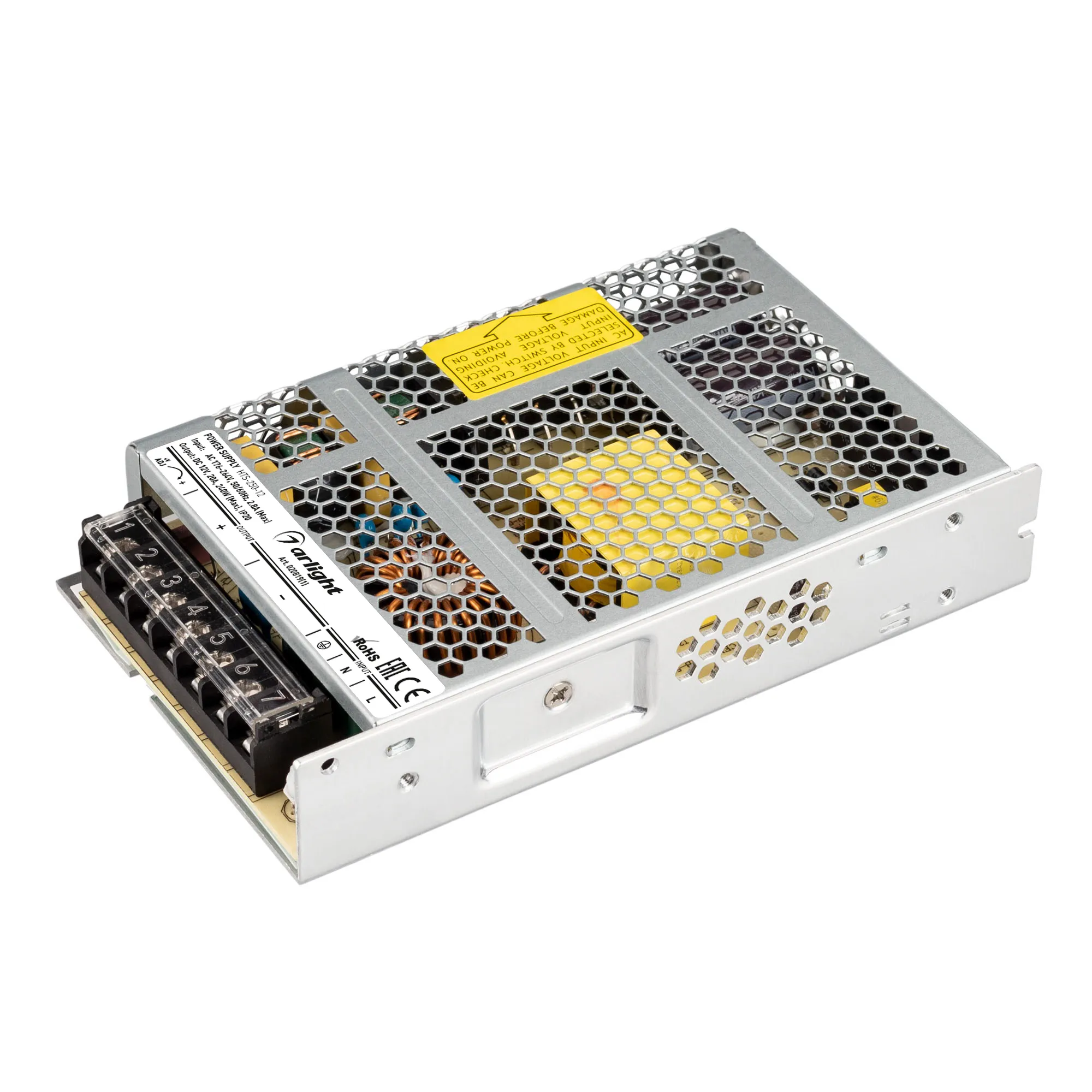 Блок питания HTS-250-12 (12V, 20A, 240W) (Arlight, IP20 Сетка, 3 года) - изображение товара