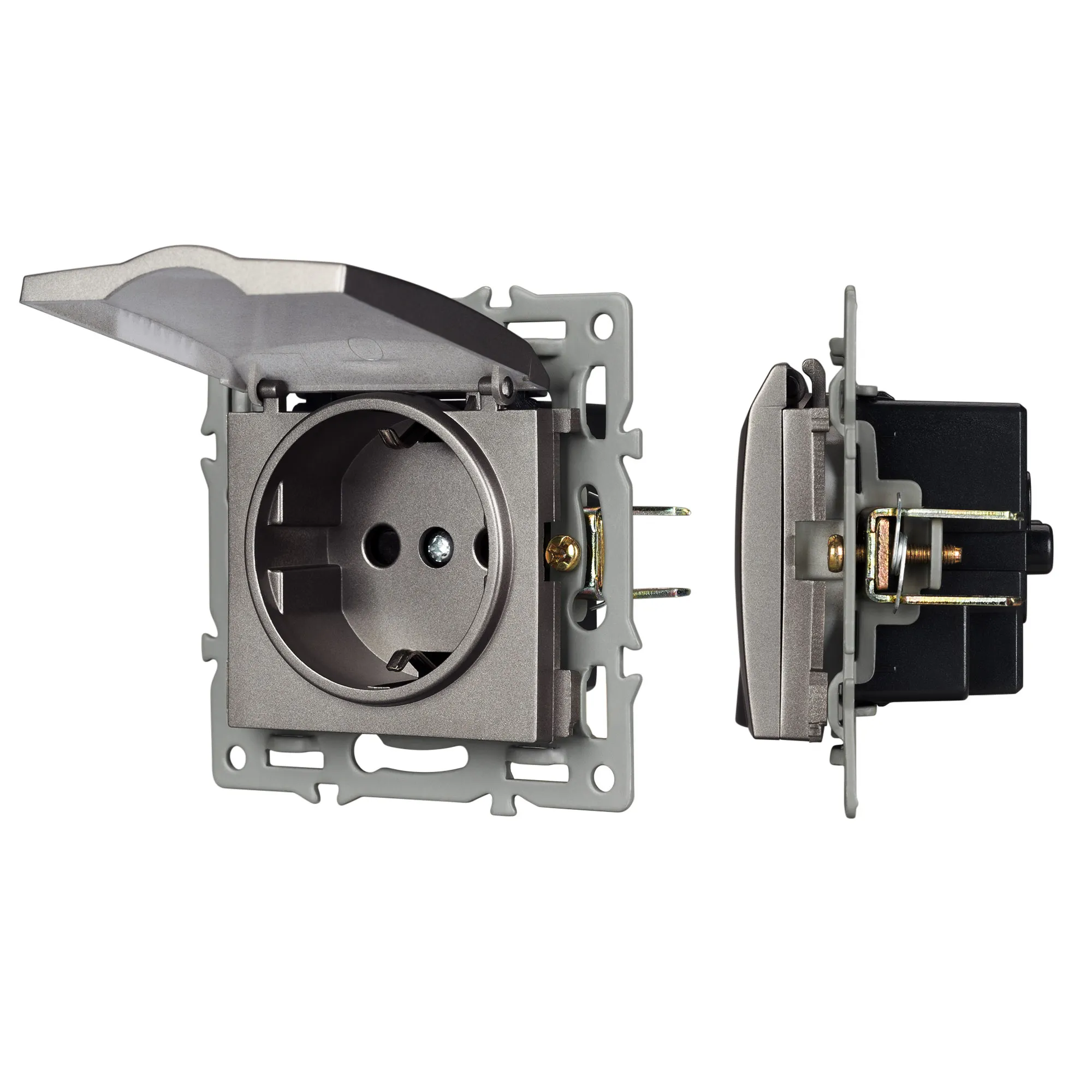 Механизм розетки влагозащищённый SCT-MCP-PL-GR (250V, 16A) (Arlight, -)