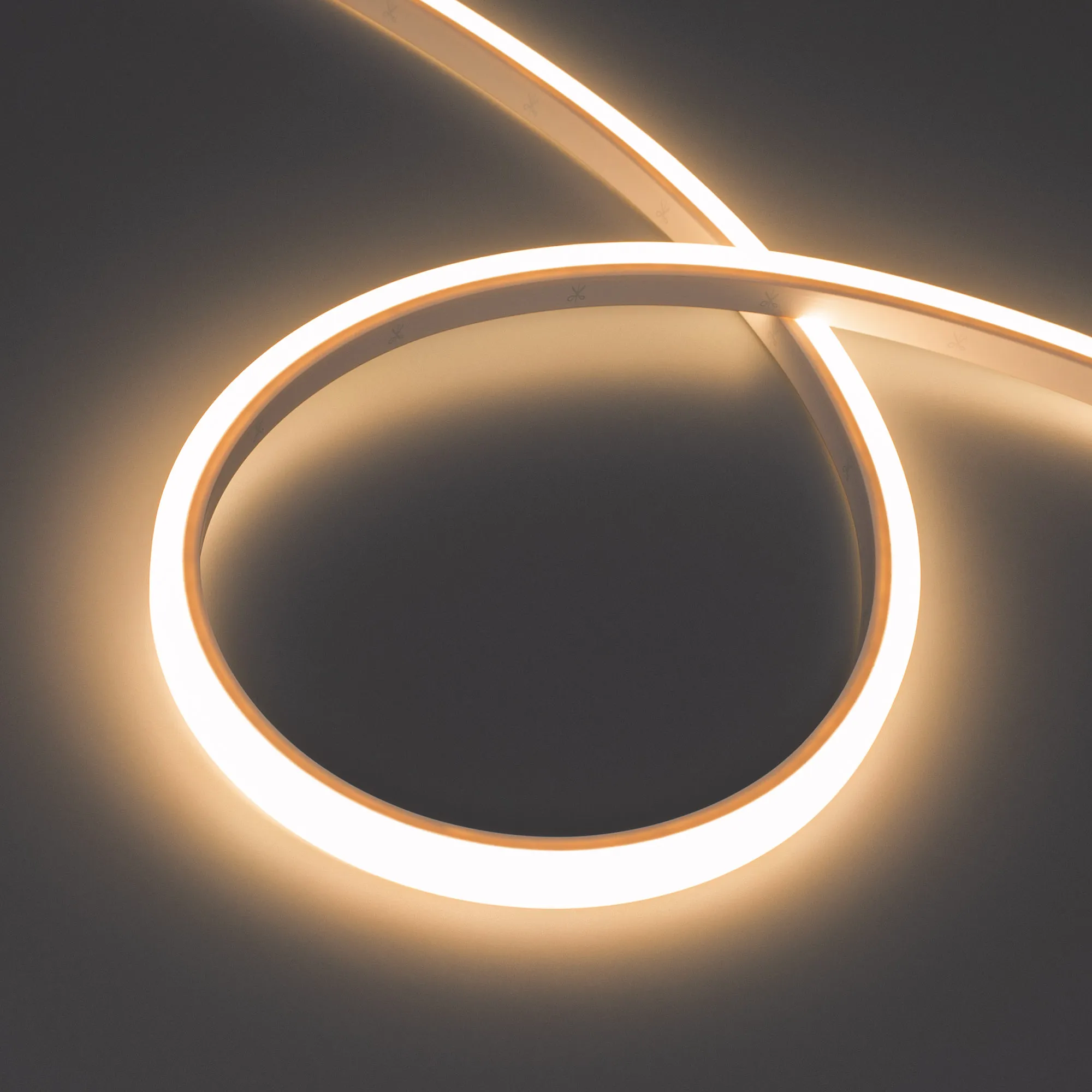 Лента герметичная WAVE-TOP-PU-A144-10x10mm 24V Warm3000 (5 W/m, IP68, 3m, wire x1) (Arlight, Вывод боковой, 3 года) - изображение товара