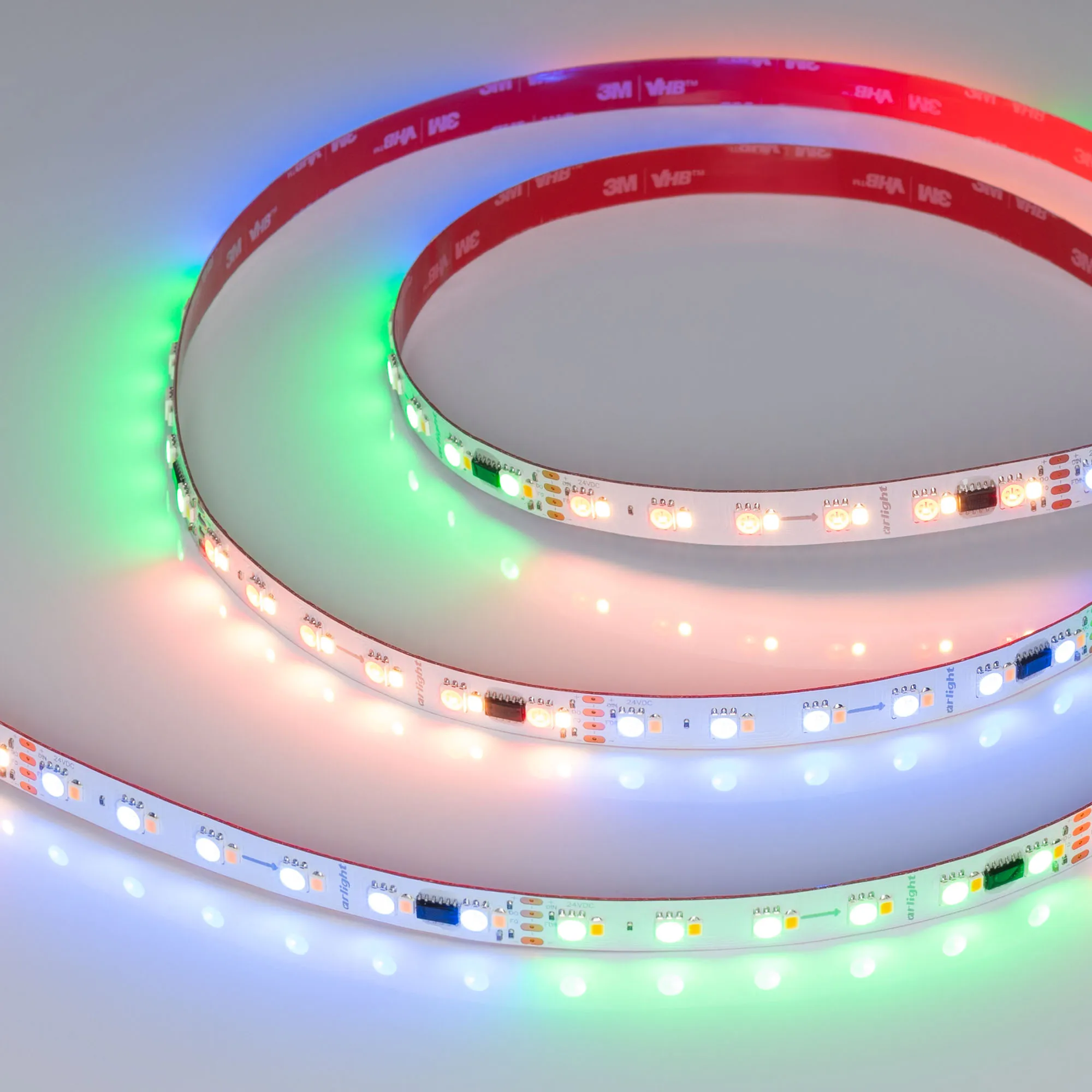 Лента светодиодная SPI-BA120-12mm 24V RGBW-Day-PX6-BPT (16 W/m, IP20, 5060/2835, 5m) (Arlight, бегущий огонь) - изображение товара